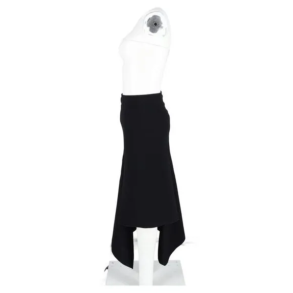 Dion Lee Asymmetric Midi Skirt in Black Wool