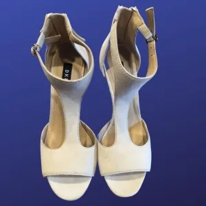 DKNY Colby Night Out Evening Heels Size 8 Kid Suede LINEN Color K2655743