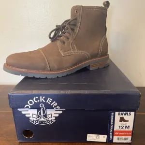 Dockers Mens Rawls Rugged Lace-up Synthetic Leather Lugged Cap Toe Boot Men’s 12