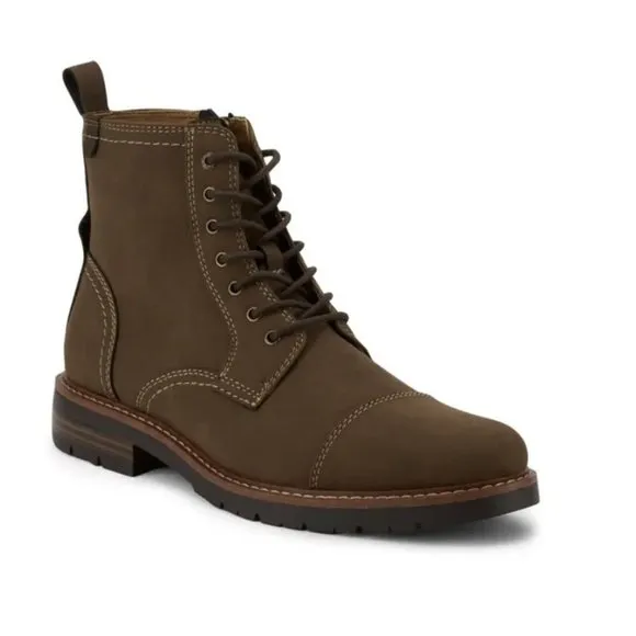 Dockers Mens Rawls Rugged Lace-up Synthetic Leather Lugged Cap Toe Boot Men’s 12