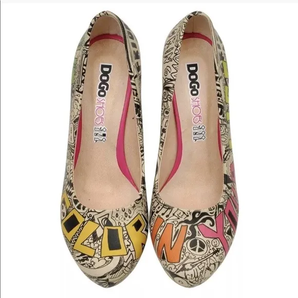 Dogo Shoes Put Some Color In Your Life High Heels 7 37 Vegan Faux Leather Pumps