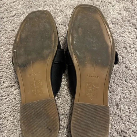 Dolce Vita Black faux Leather mule Loafers