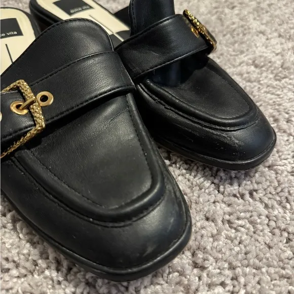 Dolce Vita Black faux Leather mule Loafers