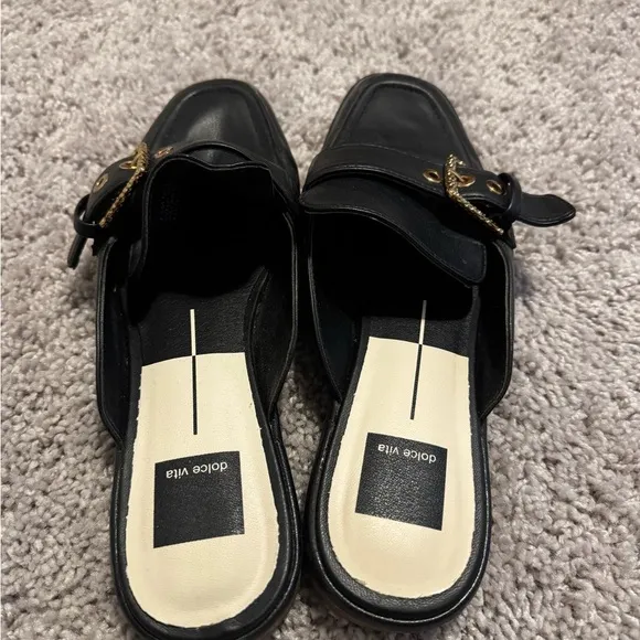 Dolce Vita Black faux Leather mule Loafers
