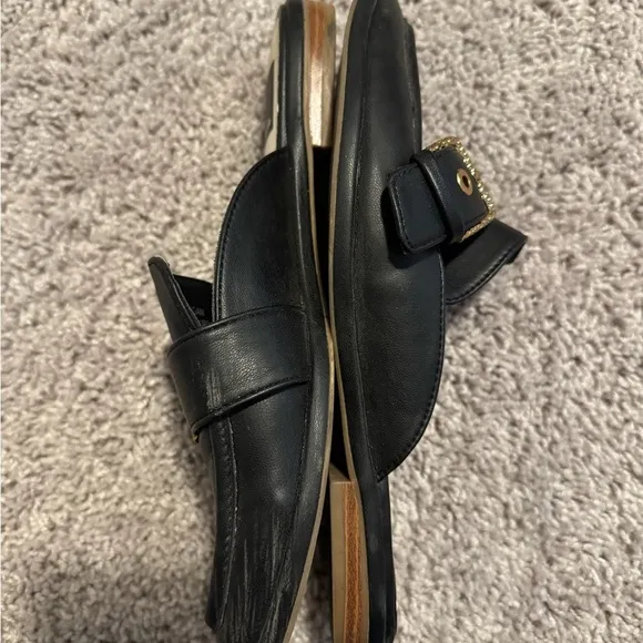 Dolce Vita Black faux Leather mule Loafers