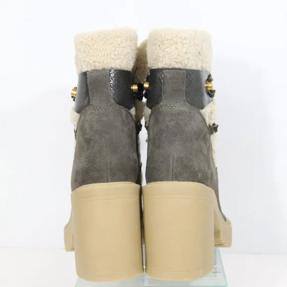 Dolce Vita Celtic Chukka Boots New sz 11 Women Lug Sole Lace Up Bootie Faux Fur
