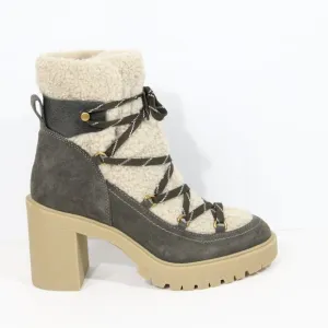 Dolce Vita Celtic Chukka Boots New sz 11 Women Lug Sole Lace Up Bootie Faux Fur