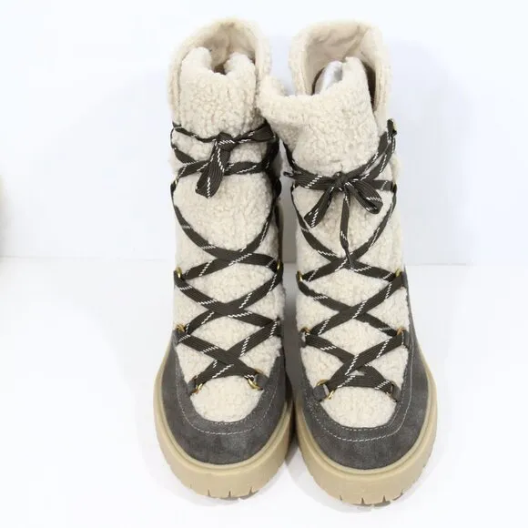 Dolce Vita Celtic Chukka Boots New sz 11 Women Lug Sole Lace Up Bootie Faux Fur