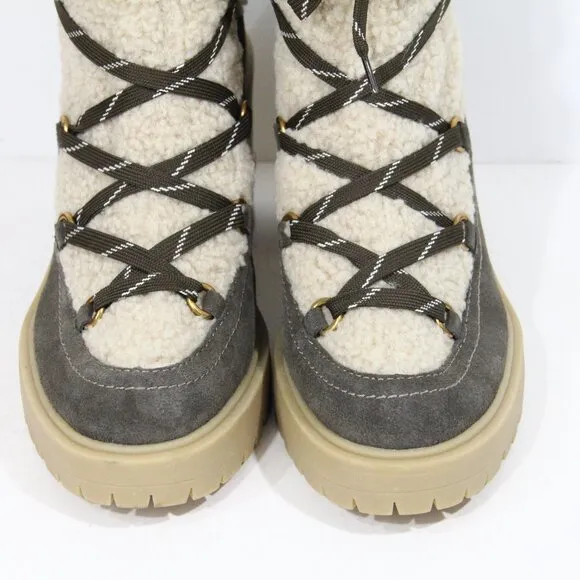 Dolce Vita Celtic Chukka Boots New sz 11 Women Lug Sole Lace Up Bootie Faux Fur