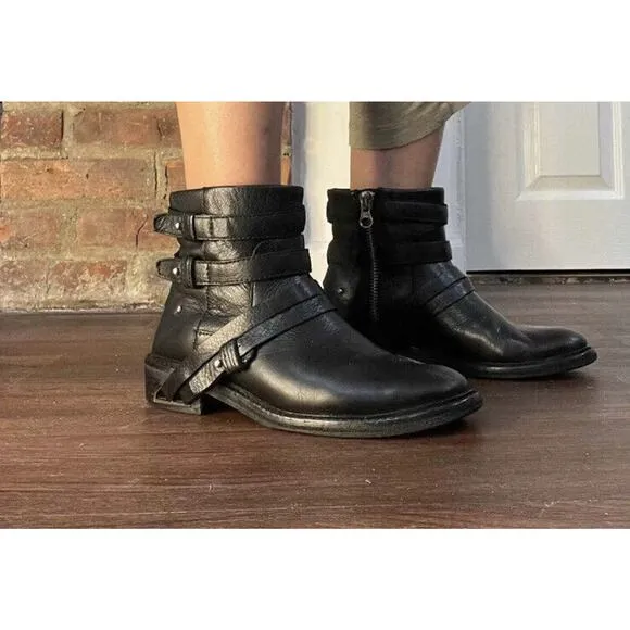Dolce Vita Kiera Women’s Black Ankle Buckle Booties Size US 7 Motto Grunge