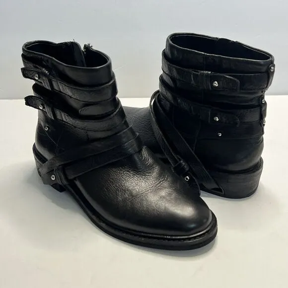 Dolce Vita Kiera Women’s Black Ankle Buckle Booties Size US 7 Motto Grunge