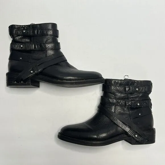 Dolce Vita Kiera Women’s Black Ankle Buckle Booties Size US 7 Motto Grunge