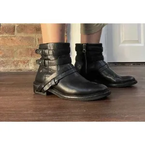 Dolce Vita Kiera Women’s Black Ankle Buckle Booties Size US 7 Motto Grunge