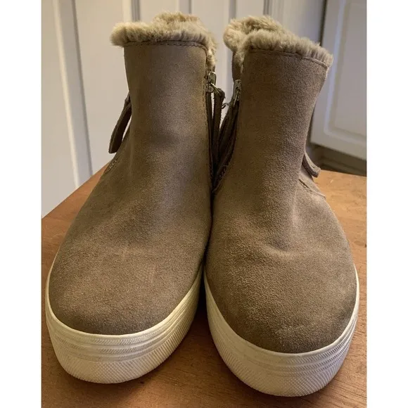 Dolce Vita Platform Sneakers Womens Size 9.5‎ Shoes Leather Faux Fur High Top