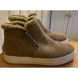 Dolce Vita Platform Sneakers Womens Size 9.5‎ Shoes Leather Faux Fur High Top