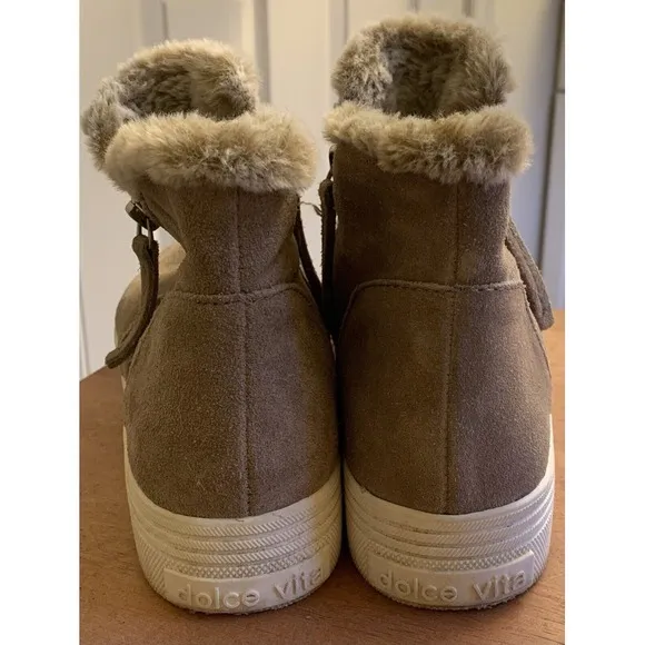 Dolce Vita Platform Sneakers Womens Size 9.5‎ Shoes Leather Faux Fur High Top