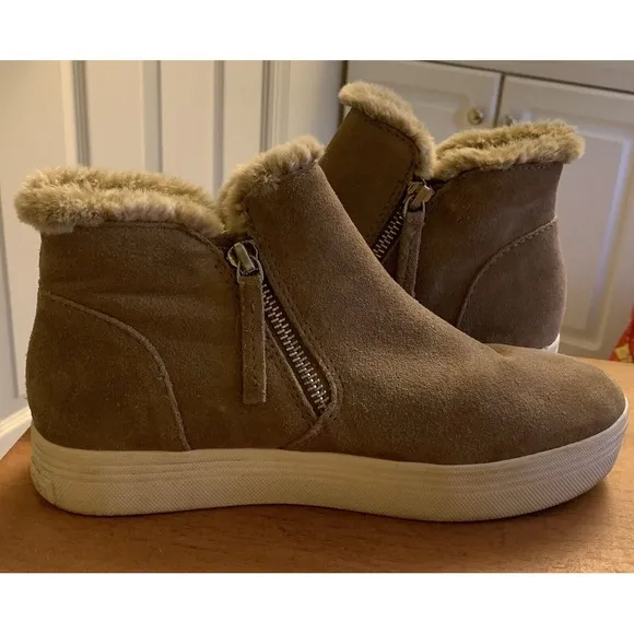 Dolce Vita Platform Sneakers Womens Size 9.5‎ Shoes Leather Faux Fur High Top