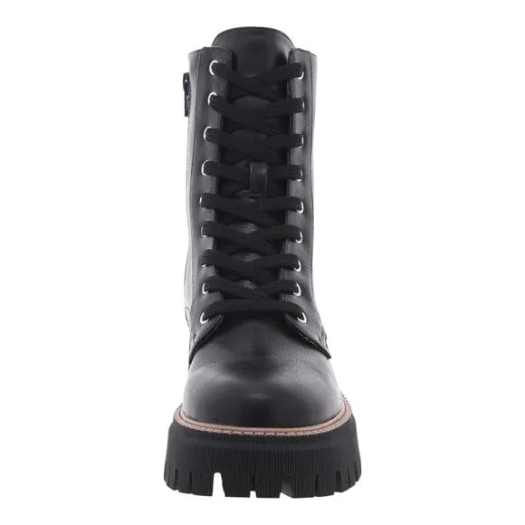 Dolce Vita Women's Glisten Lug Sole Lace Up Combat Boots Black Size 8 1/2