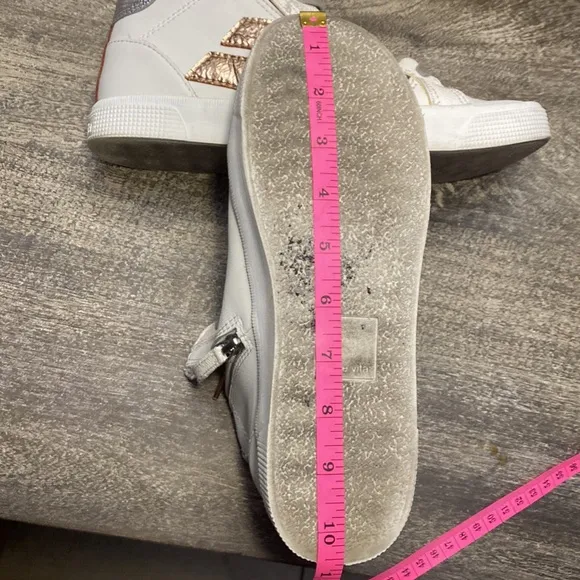 Dolce Vita Zonya Plush sneakers with zippers &amp; with gold and silver accents