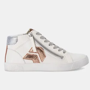 Dolce Vita Zonya Plush sneakers with zippers &amp; with gold and silver accents