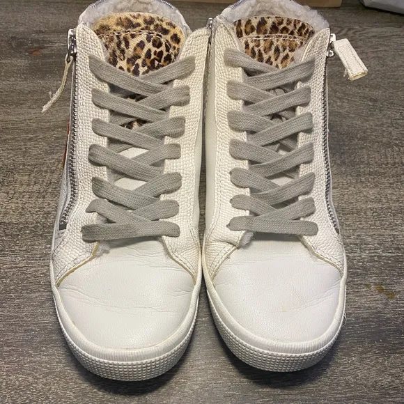 Dolce Vita Zonya Plush sneakers with zippers &amp; with gold and silver accents