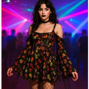 DOLLS KILL x CURRENT MOOD Lean On Me Velvet Mini Dress Sz M {3K53}