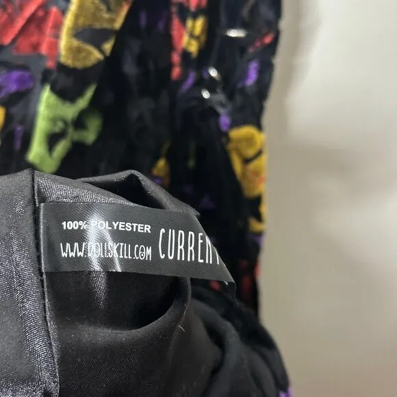 DOLLS KILL x CURRENT MOOD Lean On Me Velvet Mini Dress Sz M {3K53}