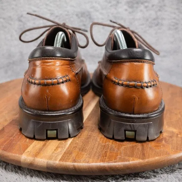 Donald J. Pliner Sport Men's Brown Leather Lace Up Moc Toe Shoes Brown 10.5 M