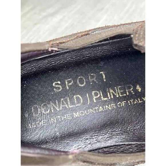 Donald J Pliner Sport Size 10 Brown Leather Slip-on Loafer Shoe Comfort