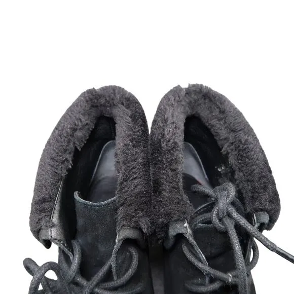 Donald Pliner Shoes Womens 6 Booties Wedge Lace Up Fashion Leather Faux Fur Mid