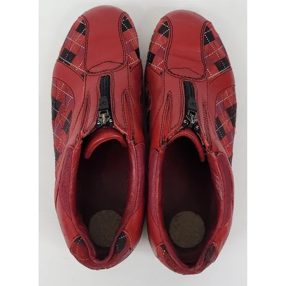 Donald Pliner Shoes Womens Size 8 Sport-I-Que Argyle Plaid Zip Sneakers