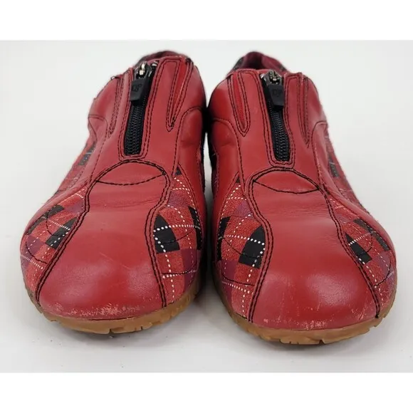 Donald Pliner Shoes Womens Size 8 Sport-I-Que Argyle Plaid Zip Sneakers