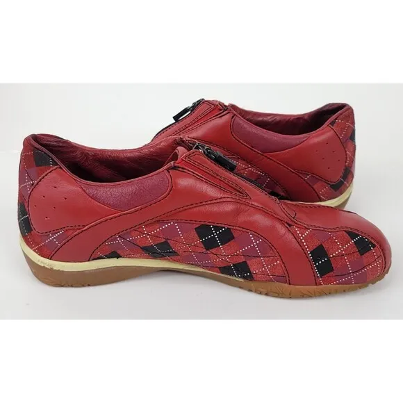 Donald Pliner Shoes Womens Size 8 Sport-I-Que Argyle Plaid Zip Sneakers