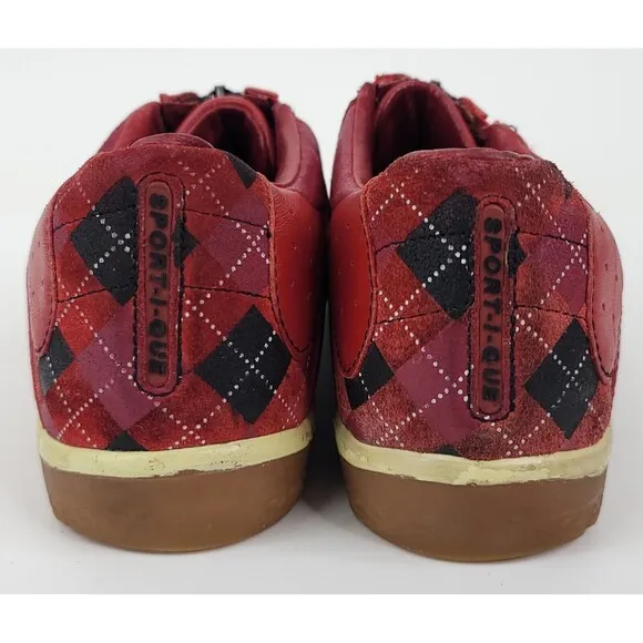 Donald Pliner Shoes Womens Size 8 Sport-I-Que Argyle Plaid Zip Sneakers