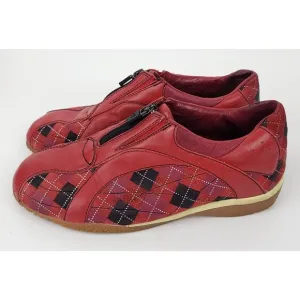 Donald Pliner Shoes Womens Size 8 Sport-I-Que Argyle Plaid Zip Sneakers