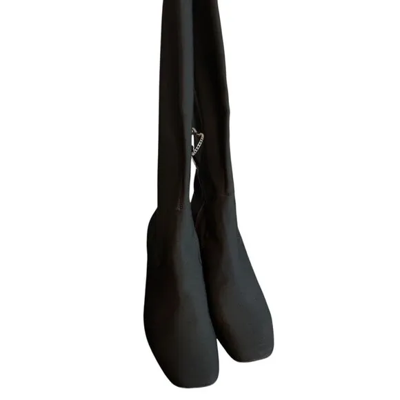 Donald Pliner Size 11 Women's Cassidy Crepe Elastic Tall Shaft Boot Black