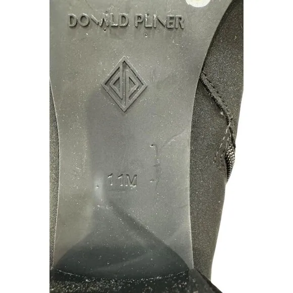 Donald Pliner Size 11 Women's Cassidy Crepe Elastic Tall Shaft Boot Black