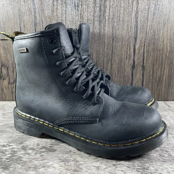 Dr Doc Martens 1460 Waterproof J Black Boots Youth Size 2