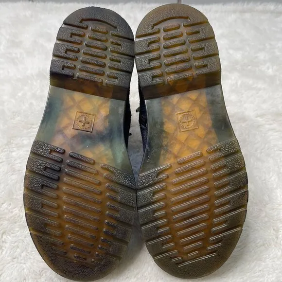 Dr Martens #1460 Kid's Black Ankle Lace Up Metallic Suede Boots Shoes Size 4