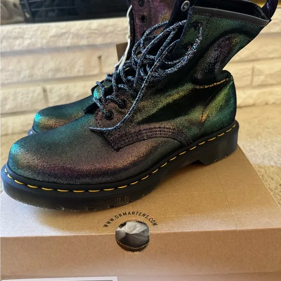 Dr. Martens 1460 Multicolor Iridescent Boots- Purple/Gold - US Size 10W NWT