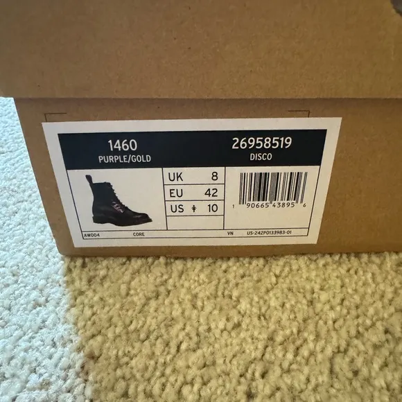 Dr. Martens 1460 Multicolor Iridescent Boots- Purple/Gold - US Size 10W NWT