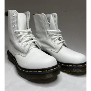 Dr Martens 1460 Pascal Virginia Soft Leather Fashion White Boots | Women Size 5