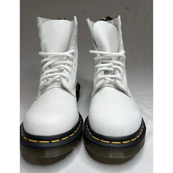 Dr Martens 1460 Pascal Virginia Soft Leather Fashion White Boots | Women Size 5