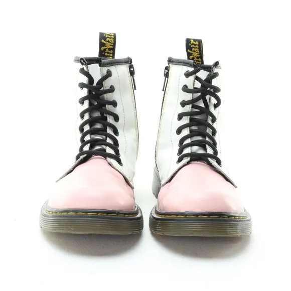 Dr. Martens 1460J Junior Softy T Leather Lace/Zip Boots Pink/White US3 EU34