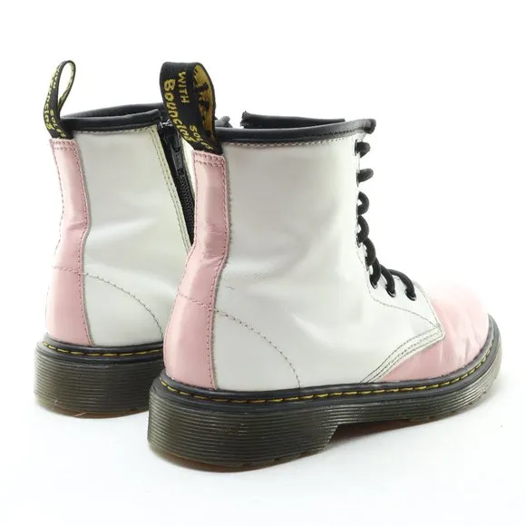 Dr. Martens 1460J Junior Softy T Leather Lace/Zip Boots Pink/White US3 EU34