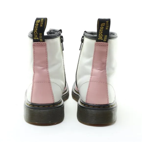 Dr. Martens 1460J Junior Softy T Leather Lace/Zip Boots Pink/White US3 EU34