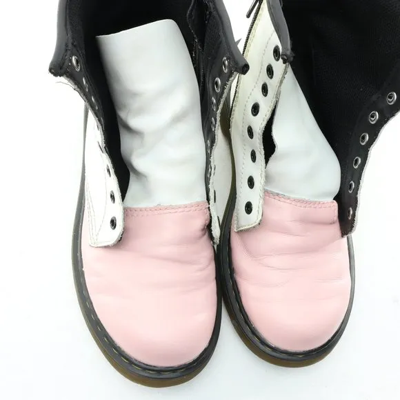 Dr. Martens 1460J Junior Softy T Leather Lace/Zip Boots Pink/White US3 EU34