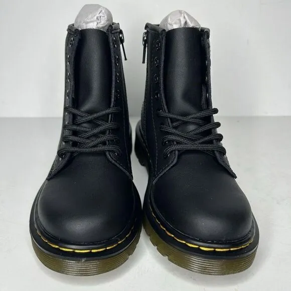 Dr. Martens Airwair J Black Matte Leather Lace Up/side Zip Ankle Boot Big Kids 5