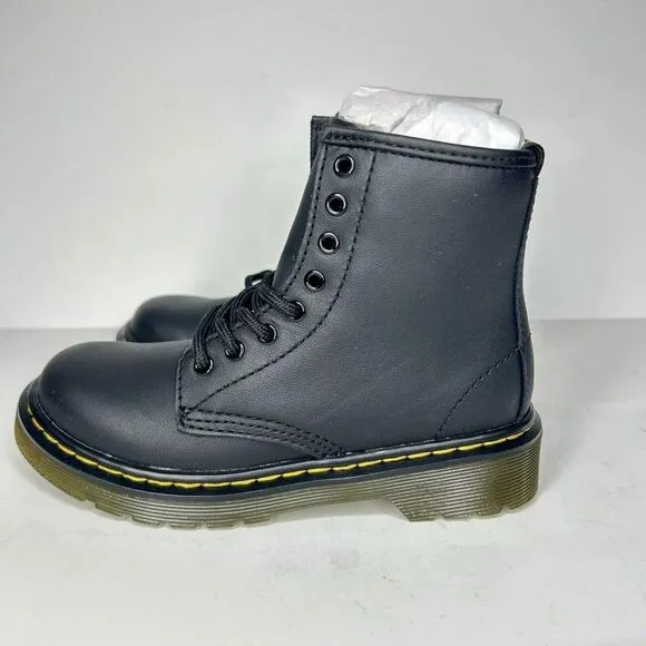 Dr. Martens Airwair J Black Matte Leather Lace Up/side Zip Ankle Boot Big Kids 5