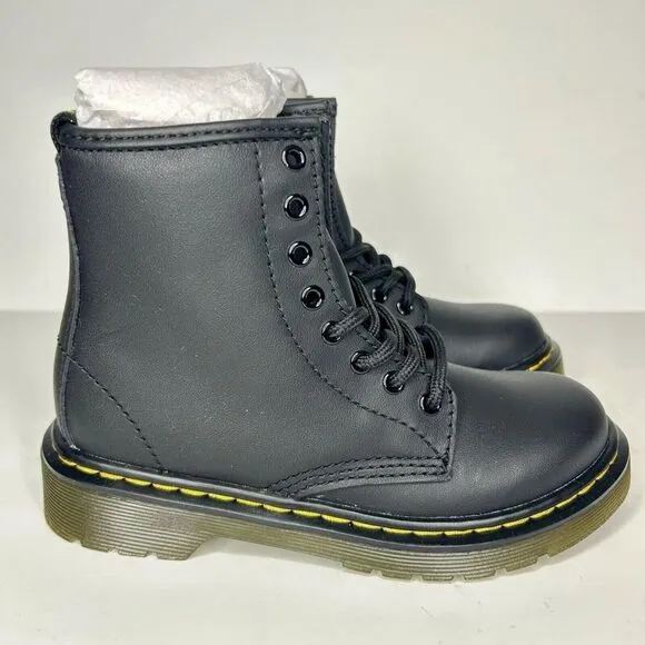 Dr. Martens Airwair J Black Matte Leather Lace Up/side Zip Ankle Boot Big Kids 5